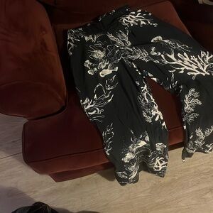 Wide legged floral pants